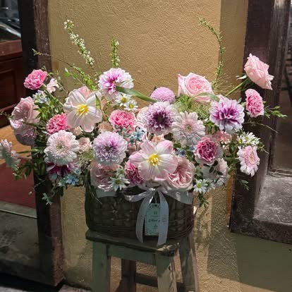 ナチュラルバスケットアレンジ